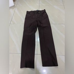 Simon Chang Casual Pants Womens Size 6 Flat Front Straight Leg Stretch Brown